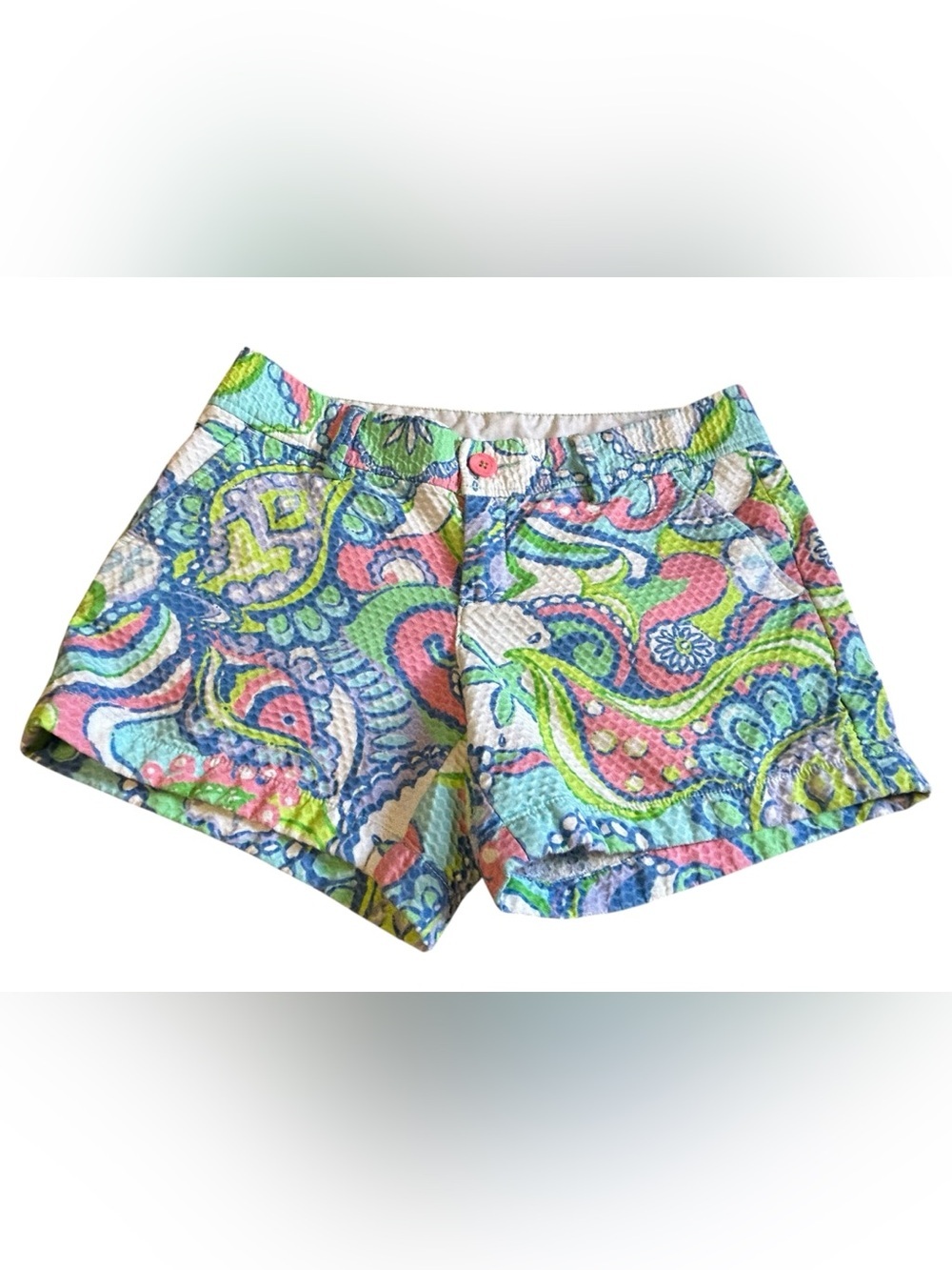Lilly Pulitzer Callahan Shorts Womens 6 Conch Republic Paisley Seersucker